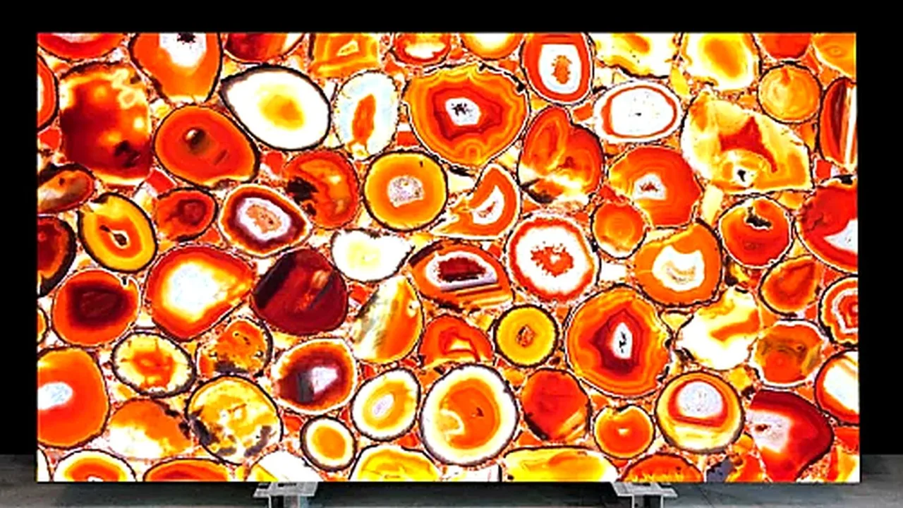 Red Agate polished natural stone surface