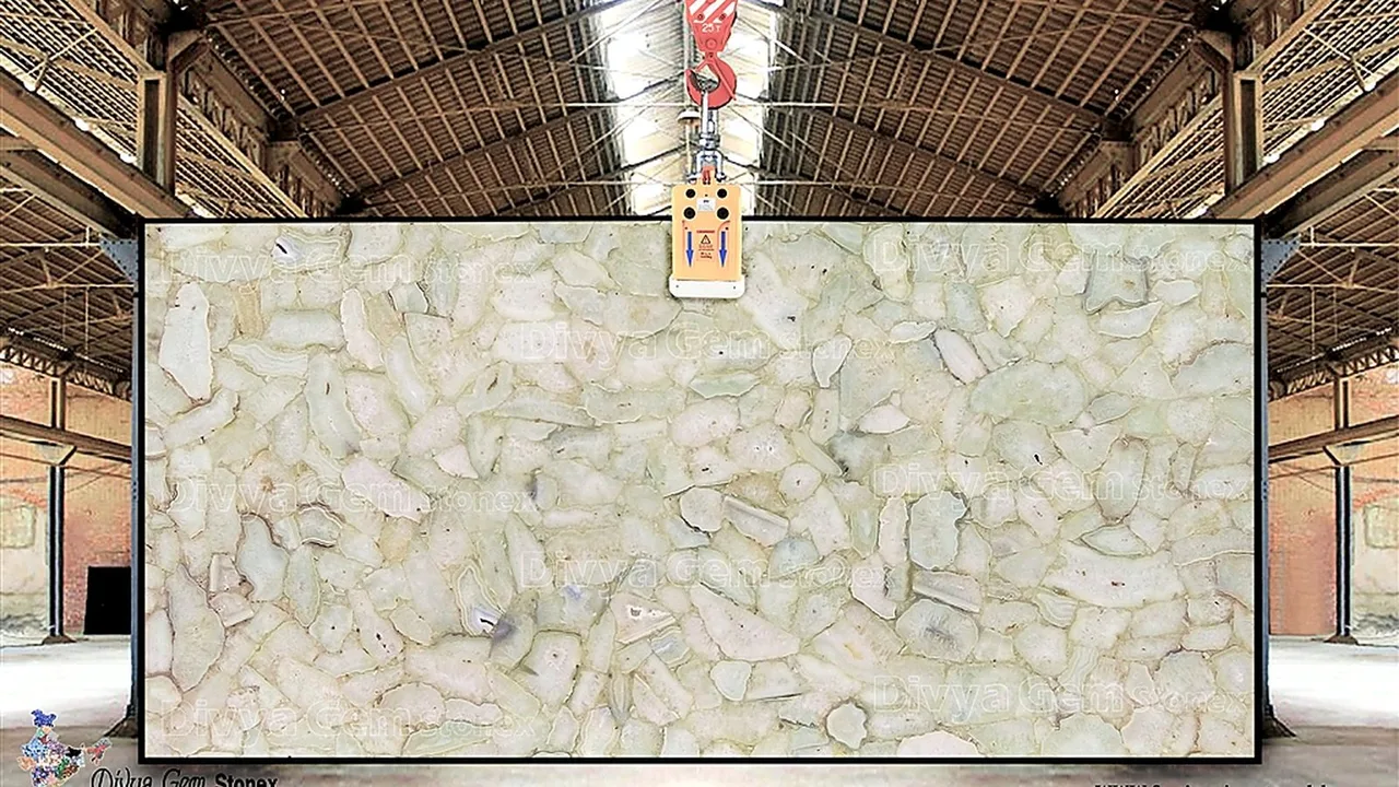 White Agate polished natural stone surface